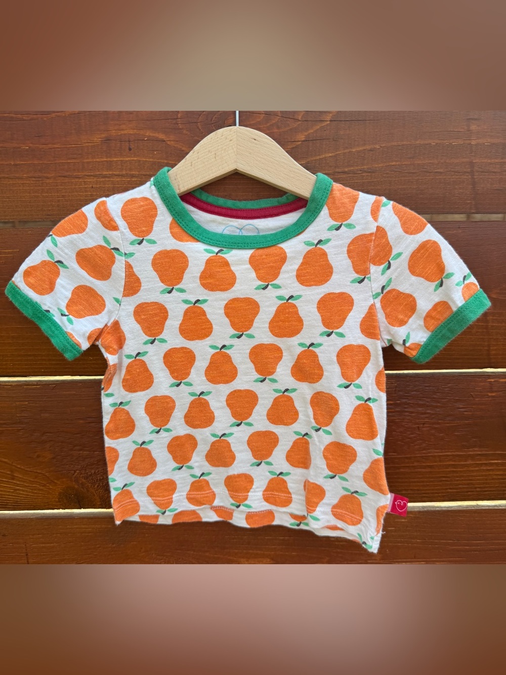 Little Bird by Jools Oliver Pear cotton short sleeve ringer T-Shirt 12-18 months